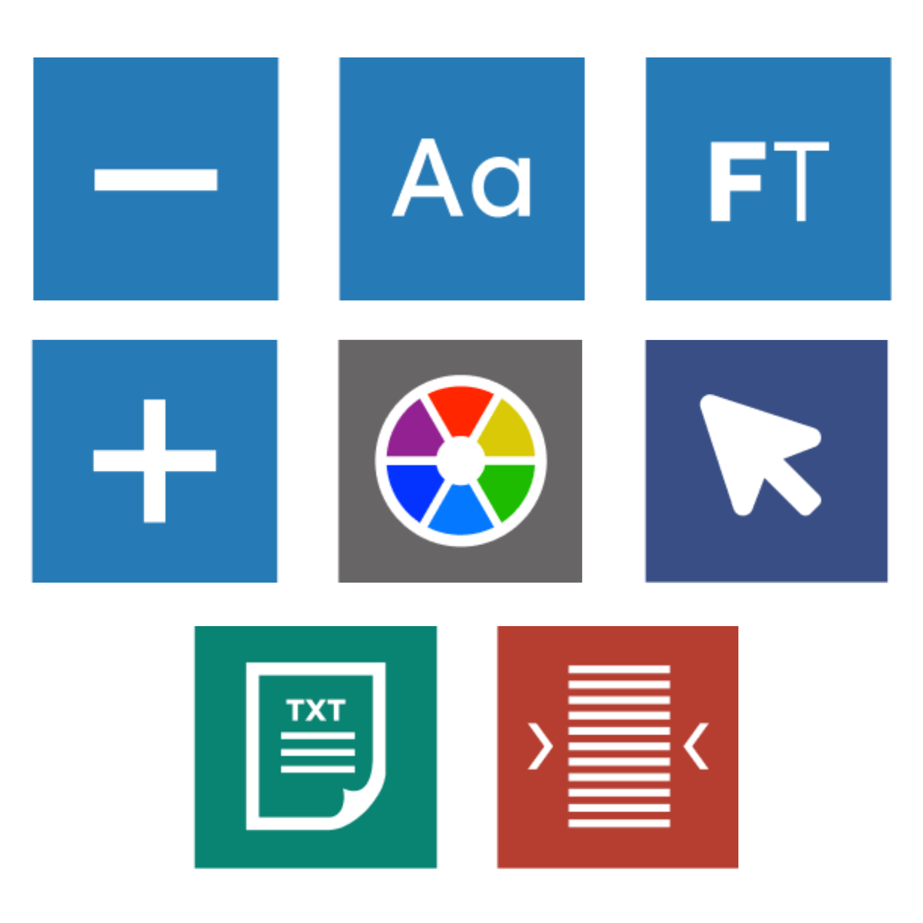 Reciteme Text And Style Tool Icons