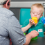 Downs syndrome child mouthing plastic cups