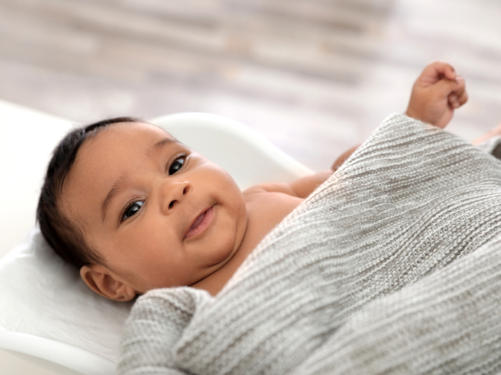 Newborn baby in a blanket
