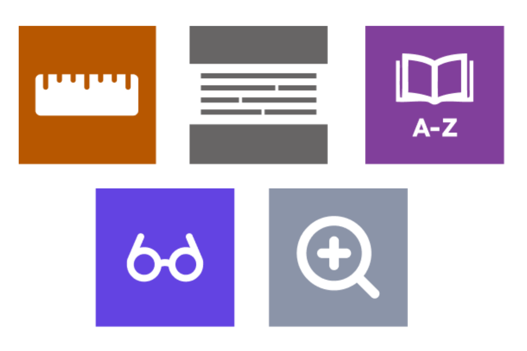 Reciteme Reading Aid Tool Icons