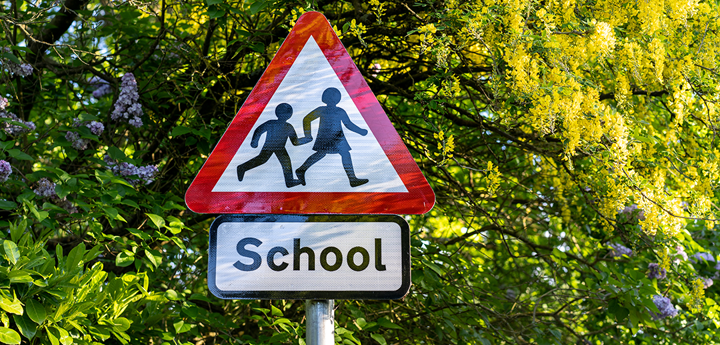 School crossing sign.