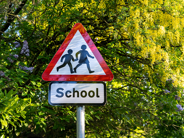 School crossing sign.