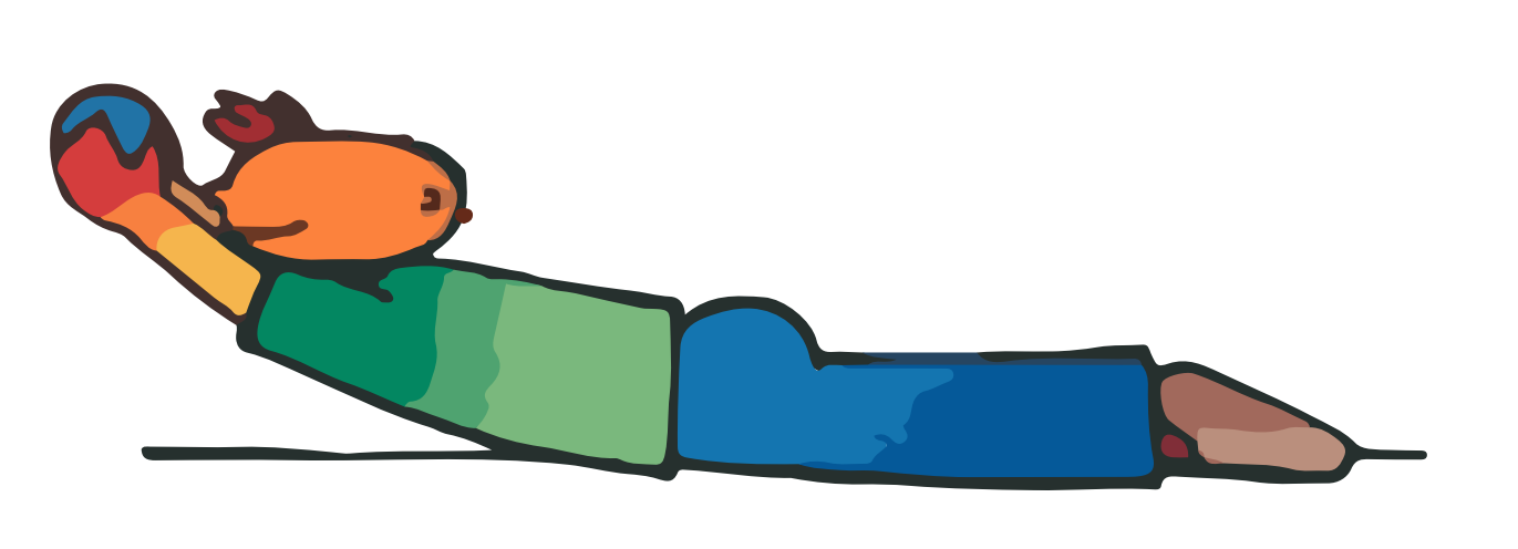 Lying On Floor Holding Ball