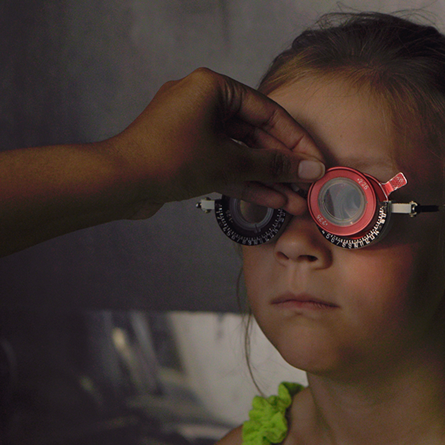 Girl During Eye Appointment