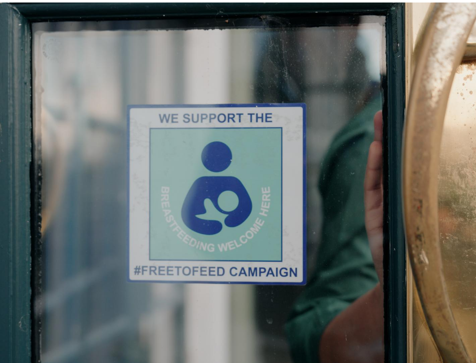 Free to feed campaign sticker stuck to a window pane