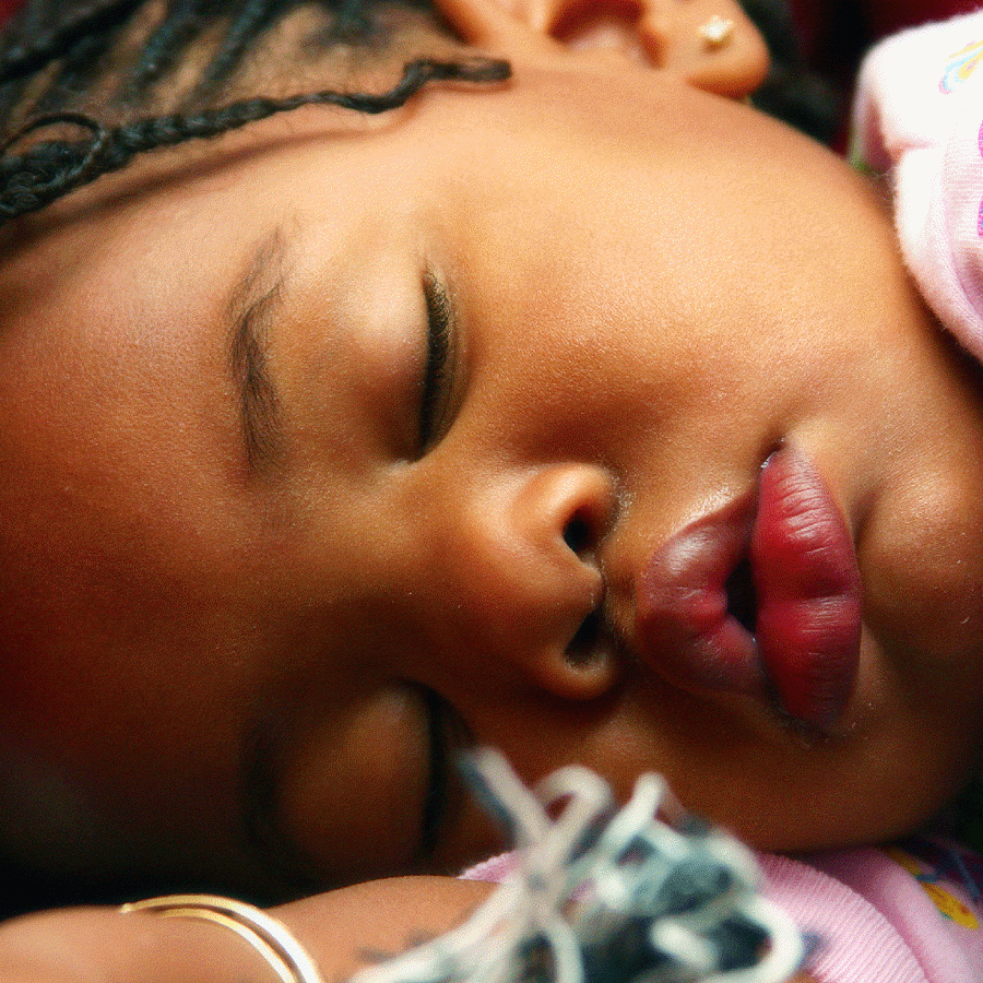 child sleeping close up